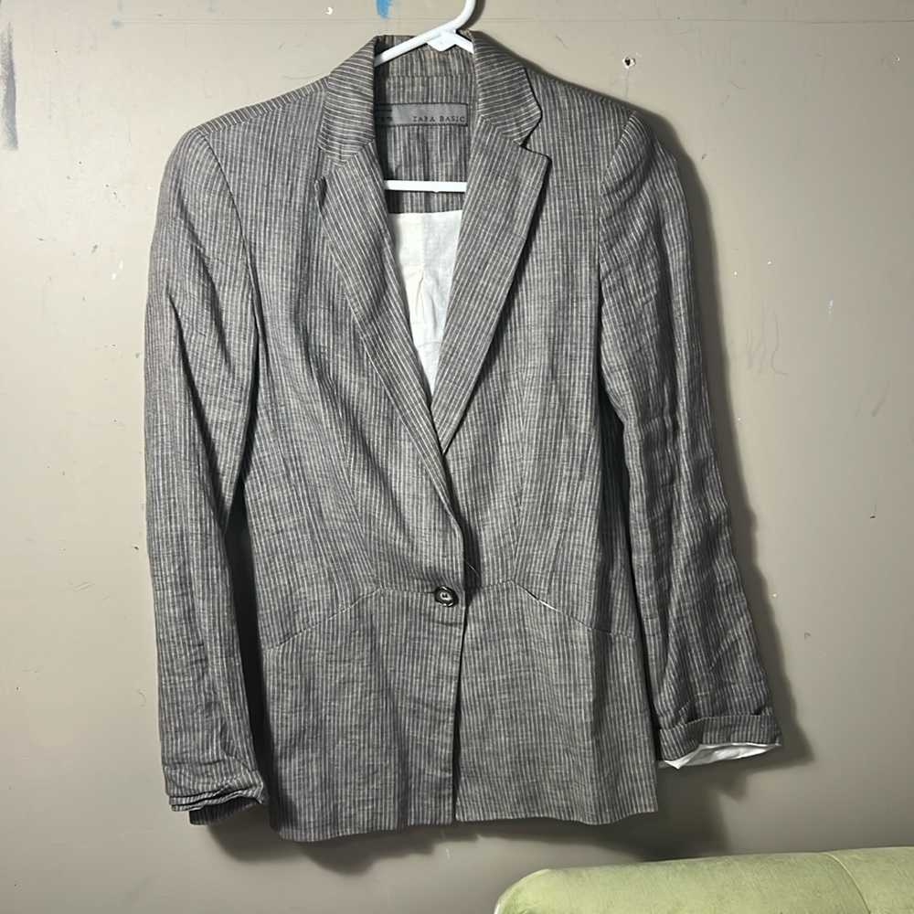 Gray linen blazer